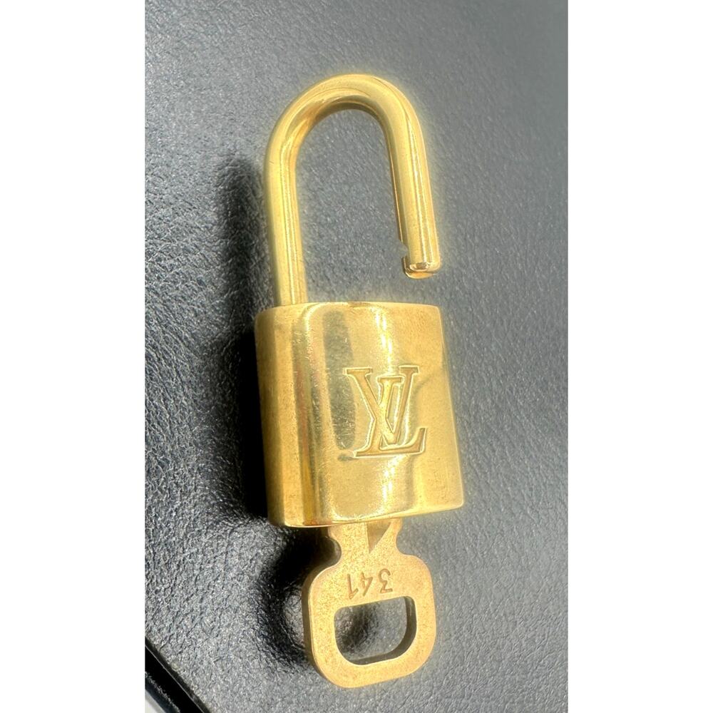 Louis Vuitton Gold-Tone Padlock & Matching Key #341 - Picture 3 of 5